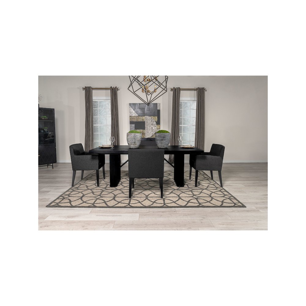 Catherine 5-piece Rectangular Dining Table Set Black. Picture 10