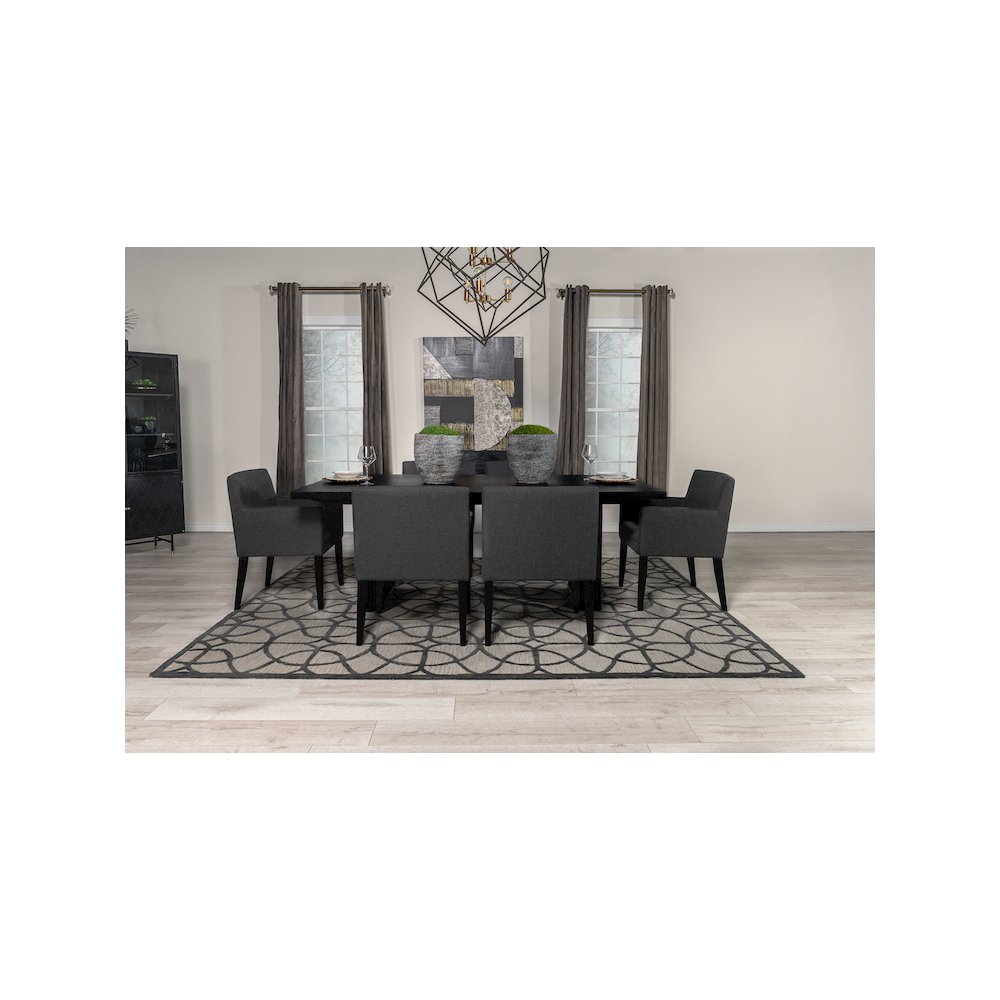 Catherine 7-piece Rectangular Dining Table Set Black. Picture 11