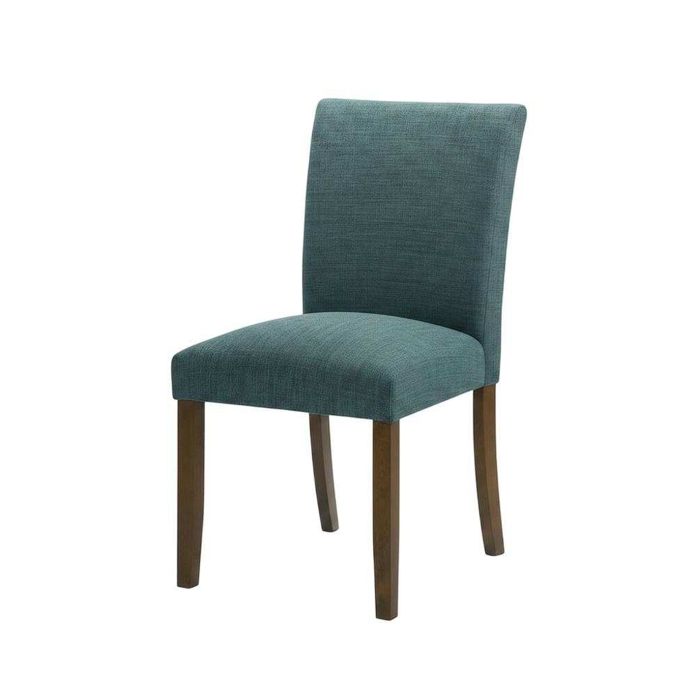 Polyester Upholstered Dining Side Chair, Teal Blue, Set of 2. Picture 3