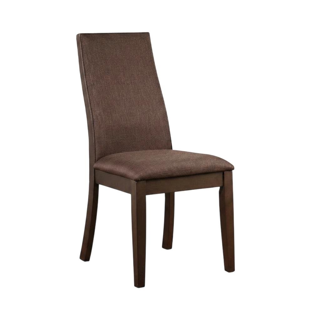 Polyester Upholstered Farmhouse Dining Chair with Espresso Legs, Set of 2. Picture 3