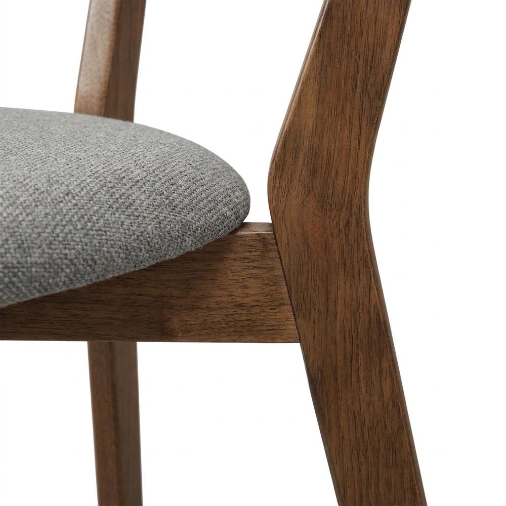 Polyester-Upholstered Mid-Century Modern Dining Chairs with Walnut Wood,Set of 2. Picture 6