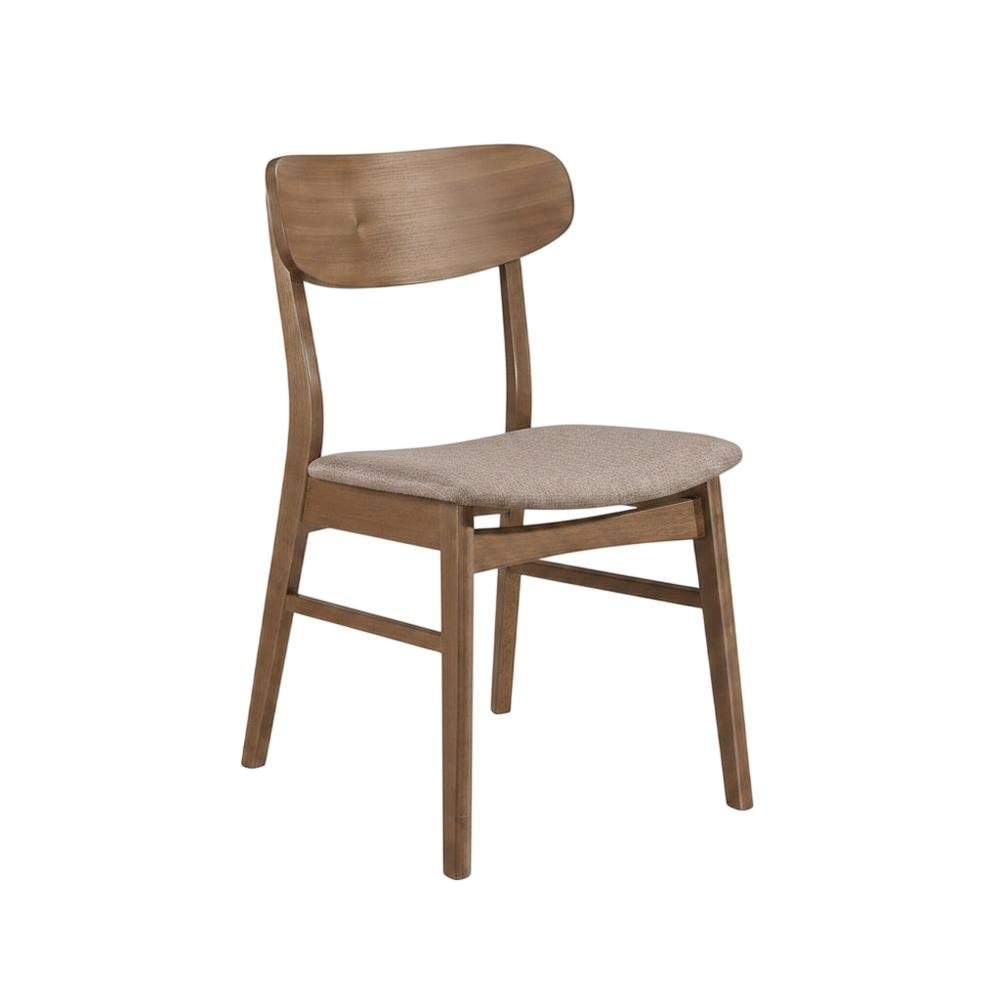 Mid-Century Modern Upholstered Wood Dining Side Chair, Walnut, Set of 2. Picture 3