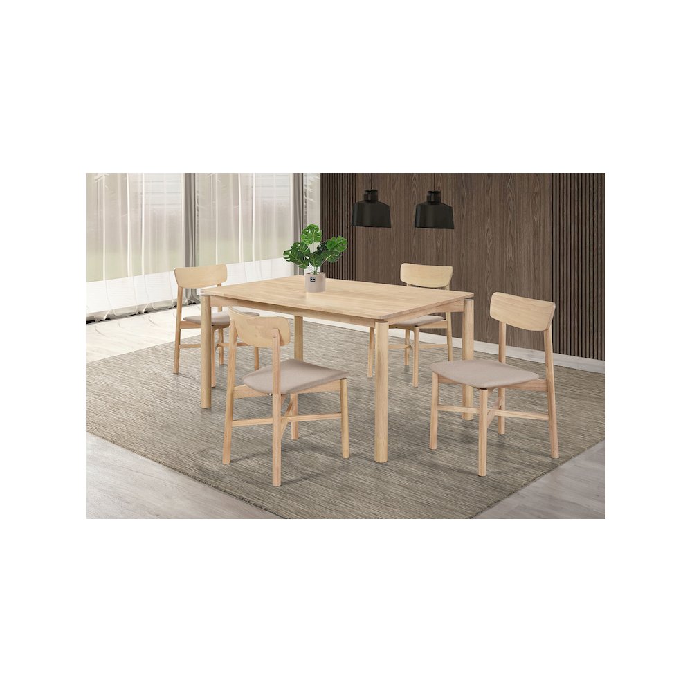 Parkridge 5-piece 59-inch Wood Dining Set White Washed. Picture 10