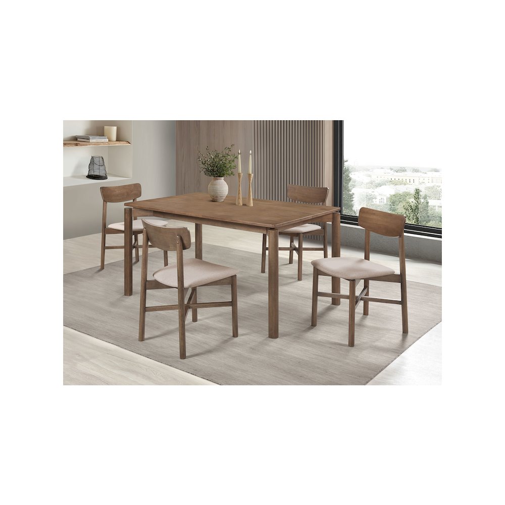 Parkridge 5-piece 59-inch Wood Dining Set Natural Walnut. Picture 10