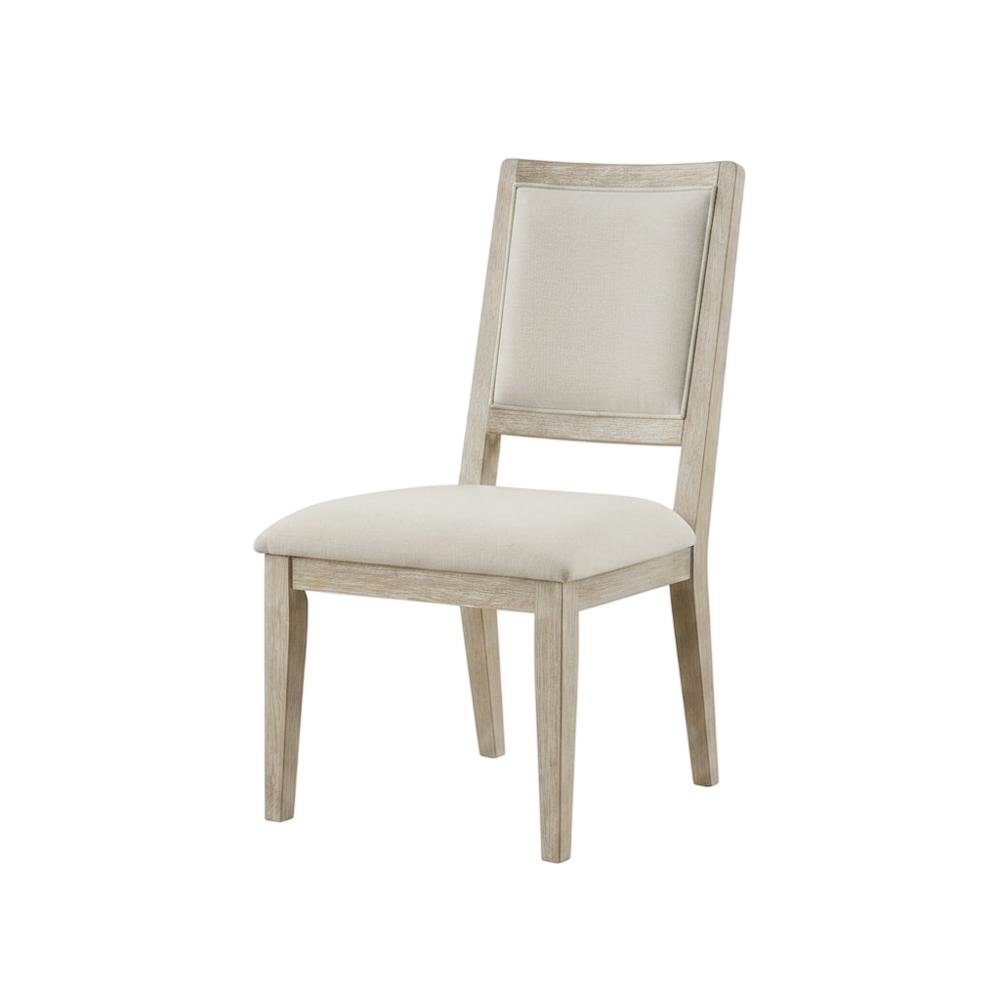 Wood Farmhouse Upholstered Dining Side Chairs with Cushioned Seat, Set of 2. Picture 3
