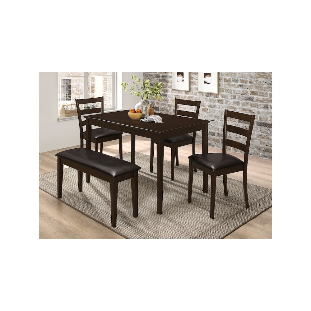Guillen 5-piece Rectangular Dining Table Set Cappuccino. Picture 13