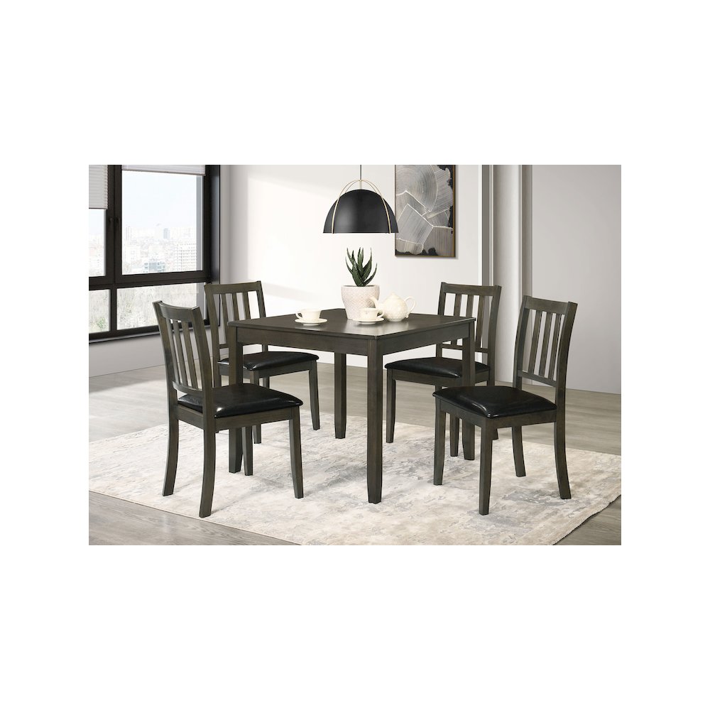 Parkwood 5-piece Square Dining Table Set Charcoal. Picture 9
