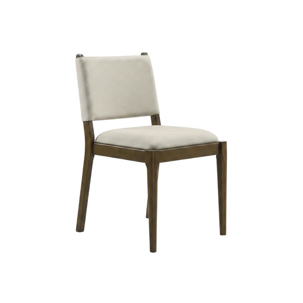 Fabric-Upholstered Dining Side Chairs, Brown, Set of 2. Picture 3