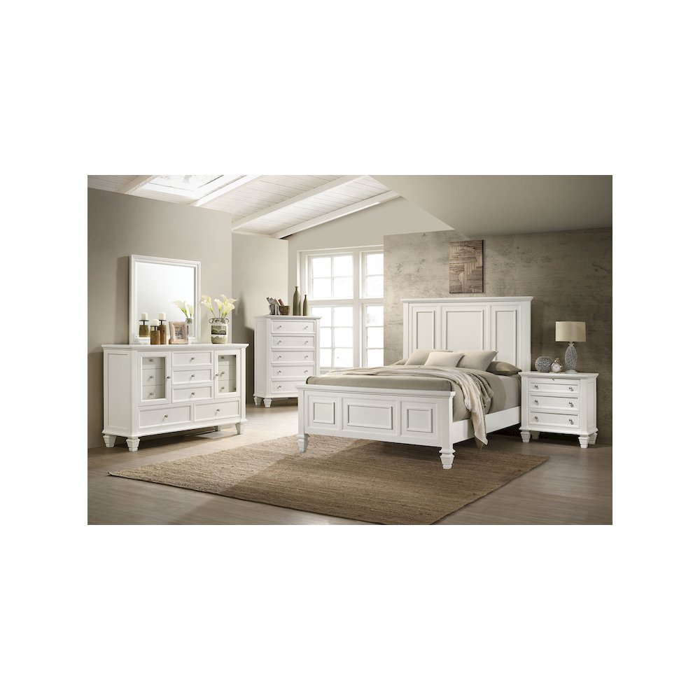 Sandy Beach 5-piece Queen Bedroom Set Cream White. Picture 13