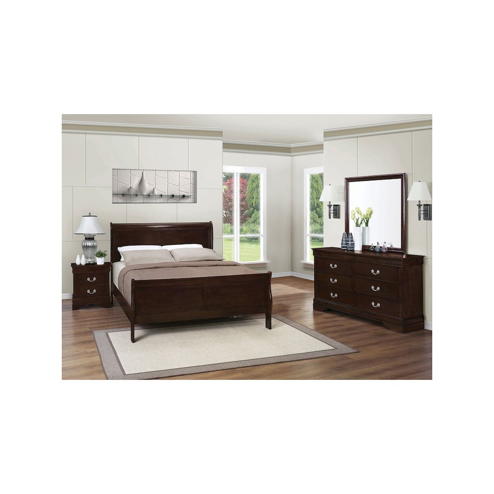 Louis Philippe 4-piece Eastern King Bedroom Set Cappuccino. Picture 13