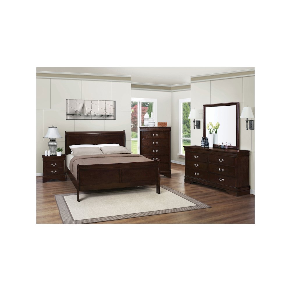 Louis Philippe 5-piece Eastern King Bedroom Set Cappuccino. Picture 13