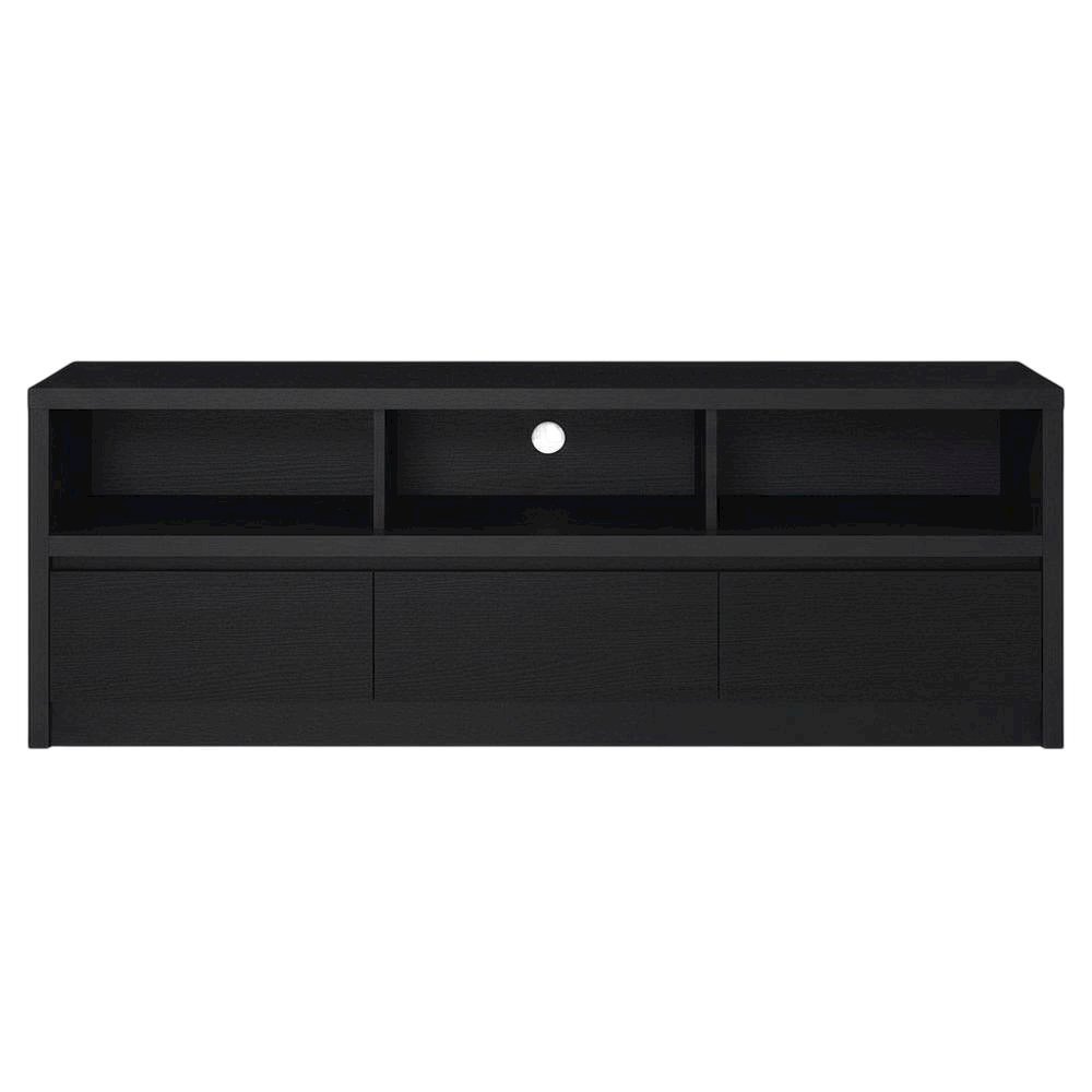 Black 59-Inch TV Stand with 3 Drawers and Contemporary Style. Picture 4