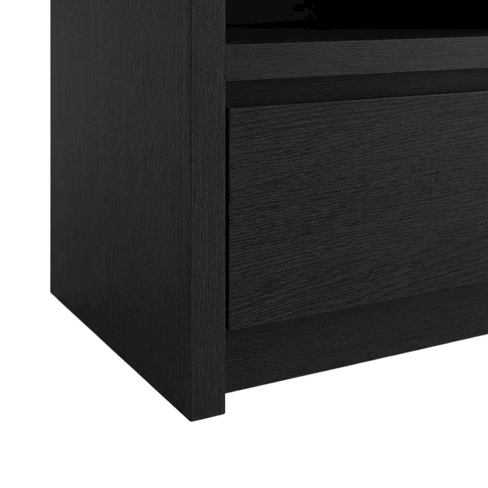 Black 59-Inch TV Stand with 3 Drawers and Contemporary Style. Picture 6