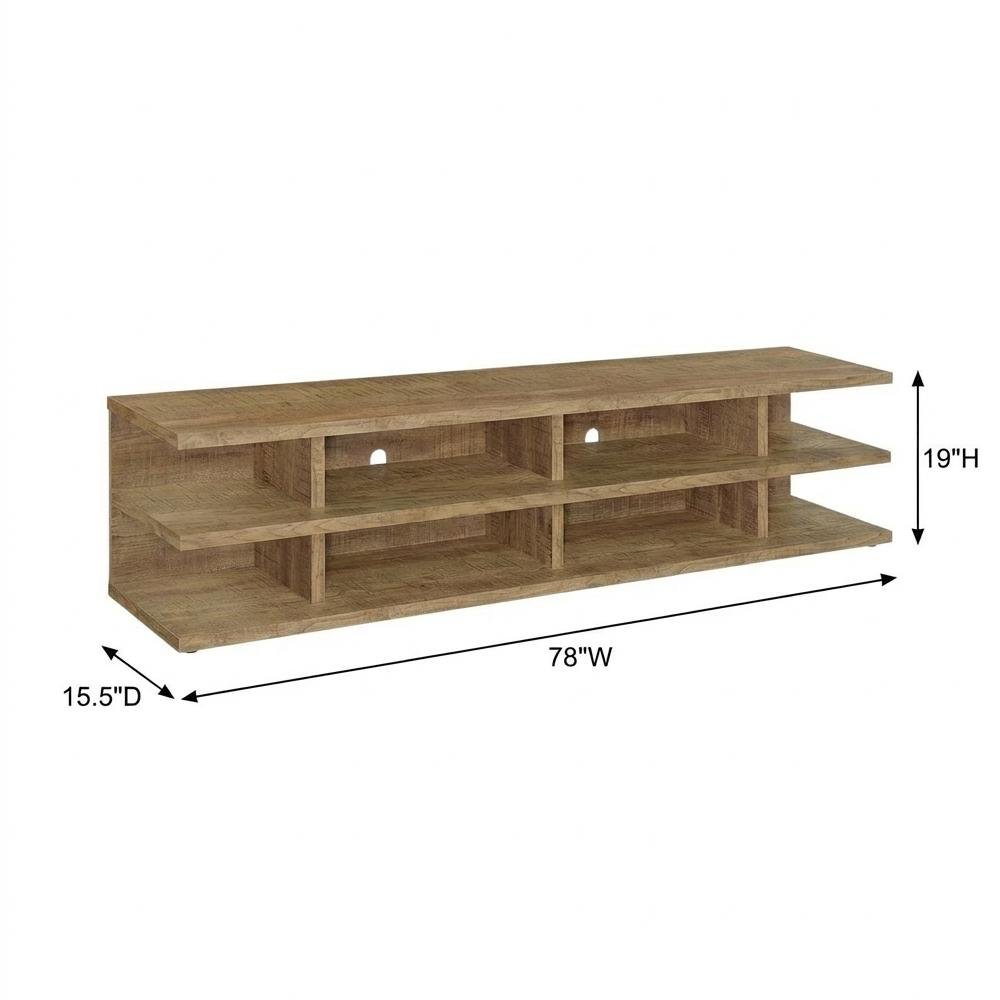 Green 78-Inch TV Stand, 2-Tier Storage, Farmhouse Design in Engineered Wood. Picture 7