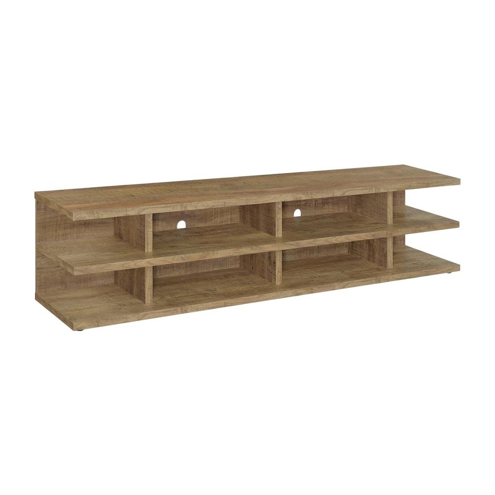Green 78-Inch TV Stand, 2-Tier Storage, Farmhouse Design in Engineered Wood. Picture 1
