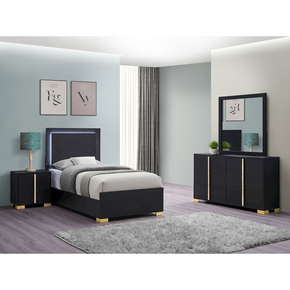 Marceline 4-piece Twin Bedroom Set Black. Picture 11