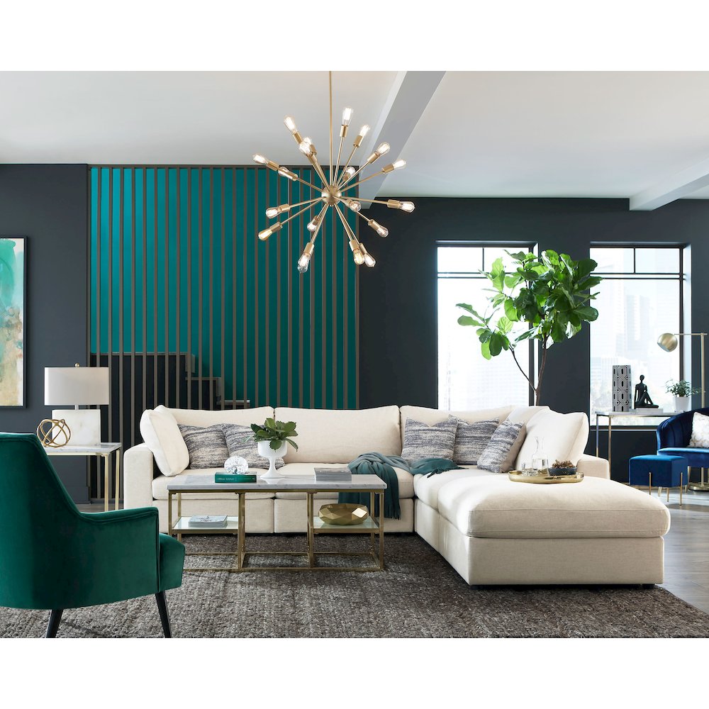 Serene 5-piece Upholstered Modular Sectional Sofa Beige. Picture 13