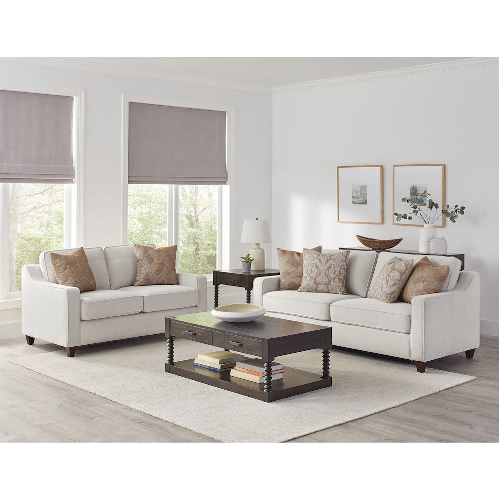 Christine 2-piece Upholstered Sloped Arm Sofa Set Beige. Picture 12