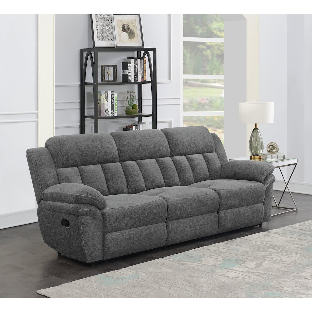 Bahrain Upholstered Motion Sofa Charcoal. Picture 11