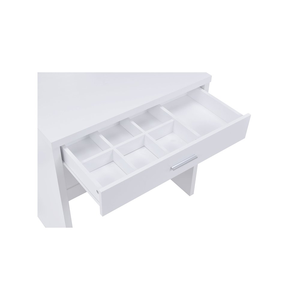 Harvey Vanity Set with Lift-Top Stool White. Picture 15