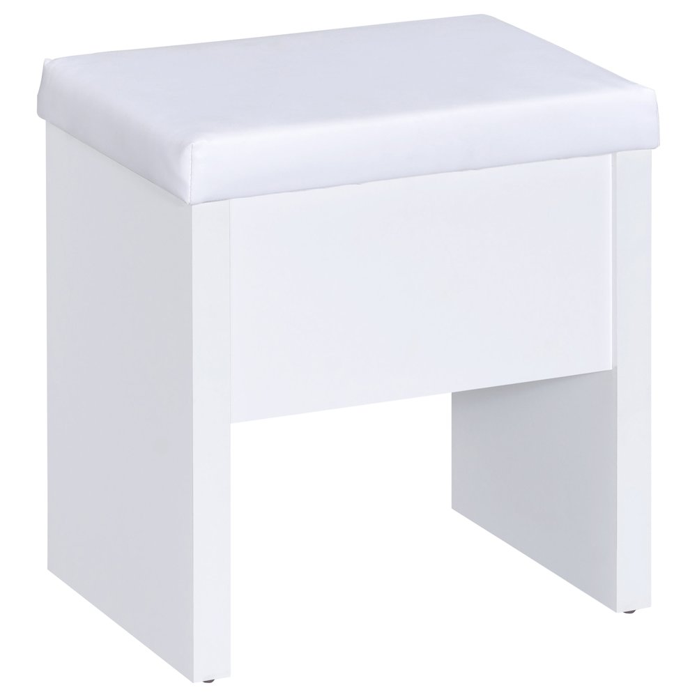 Harvey Vanity Set with Lift-Top Stool White. Picture 9