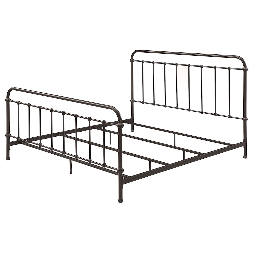 Livingston Metal Eastern King Open Frame Bed Dark Bronze. Picture 4