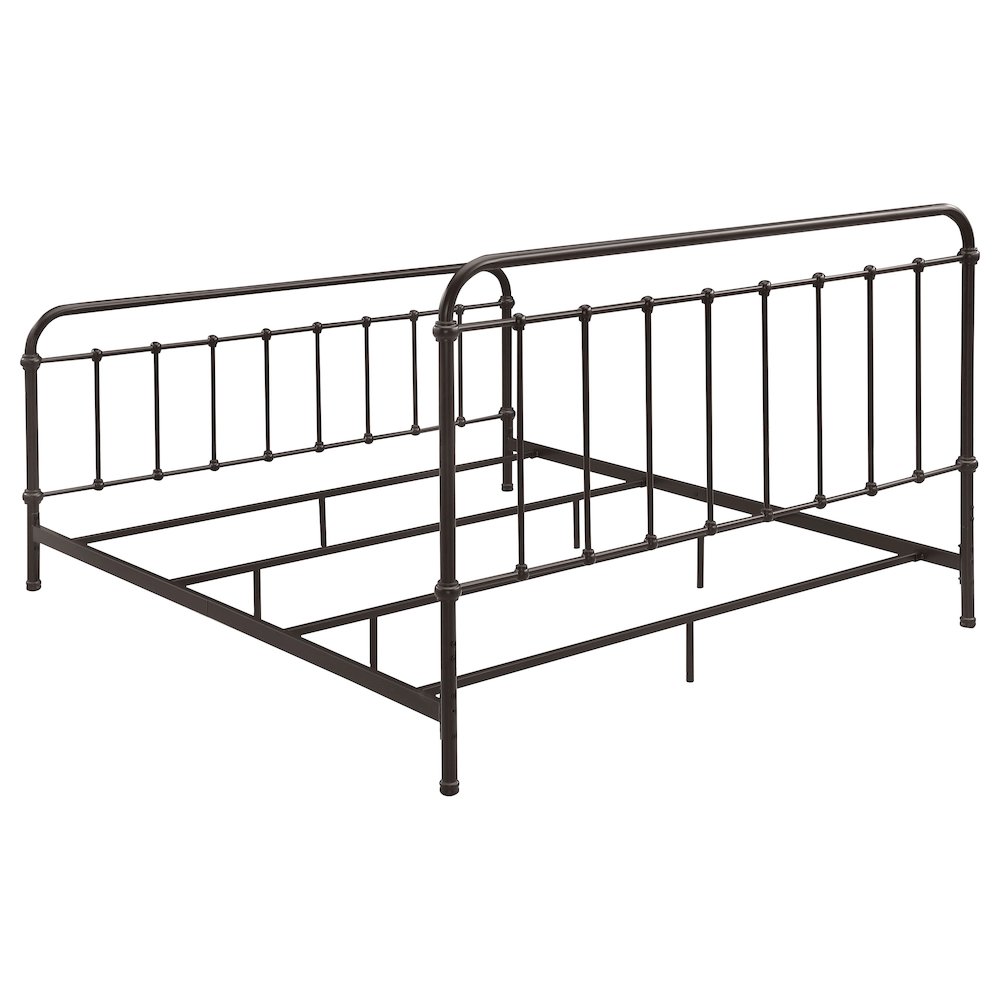Livingston Metal Eastern King Open Frame Bed Dark Bronze. Picture 6