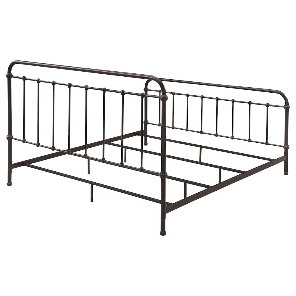 Livingston Metal Eastern King Open Frame Bed Dark Bronze. Picture 7