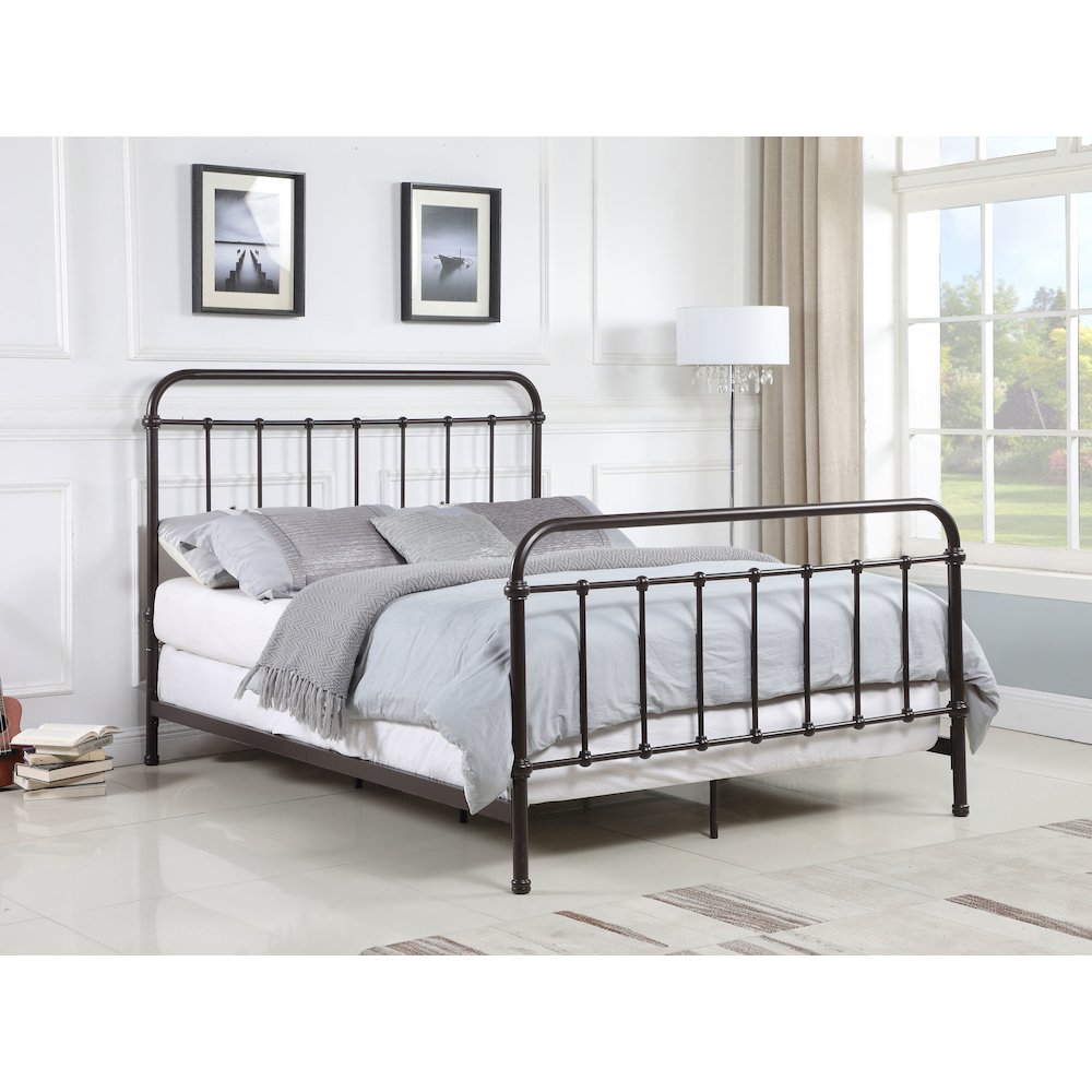 Livingston Metal Queen Open Frame Bed Dark Bronze. Picture 10