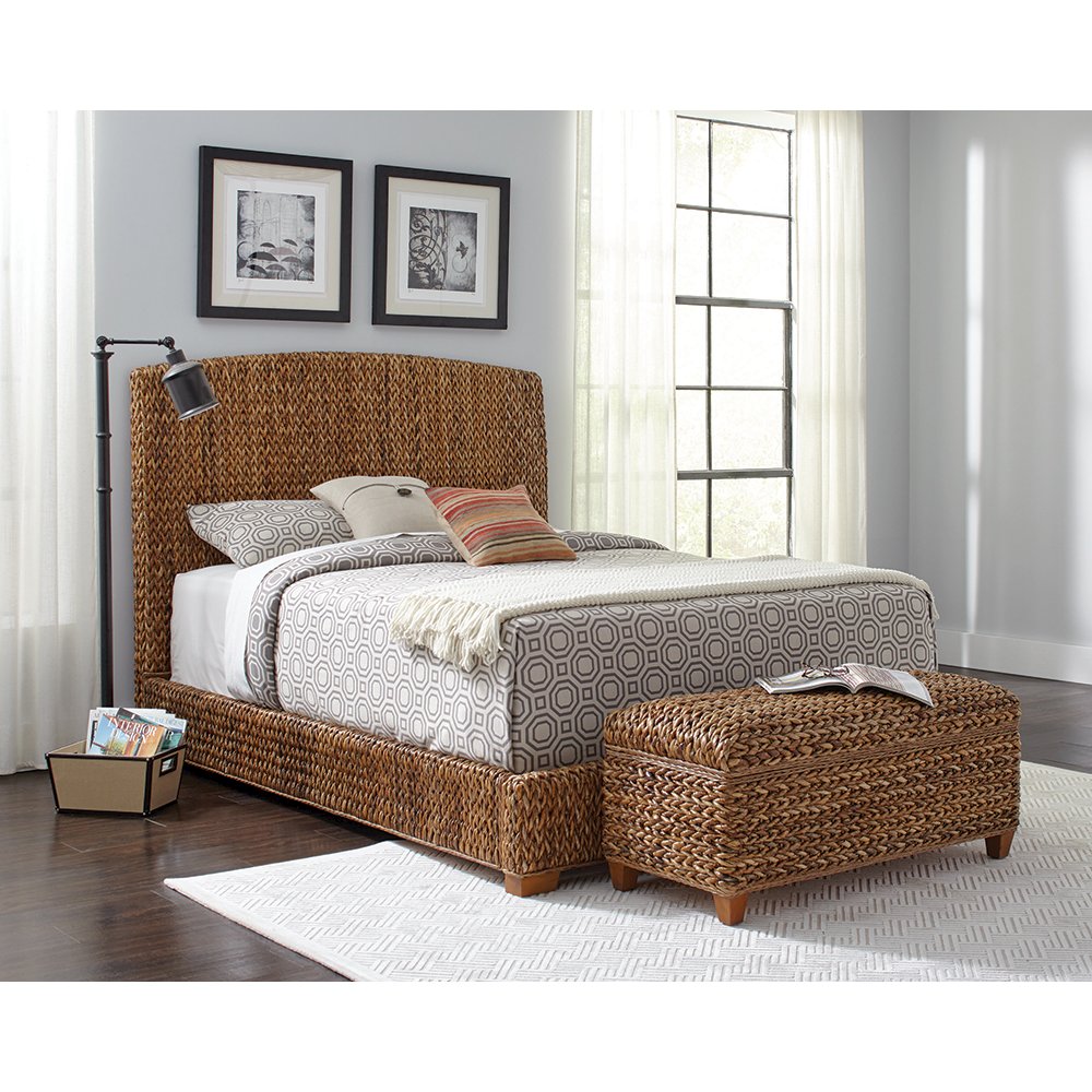 Laughton Woven Banana Leaf Eastern King Headboard Amber. Picture 6