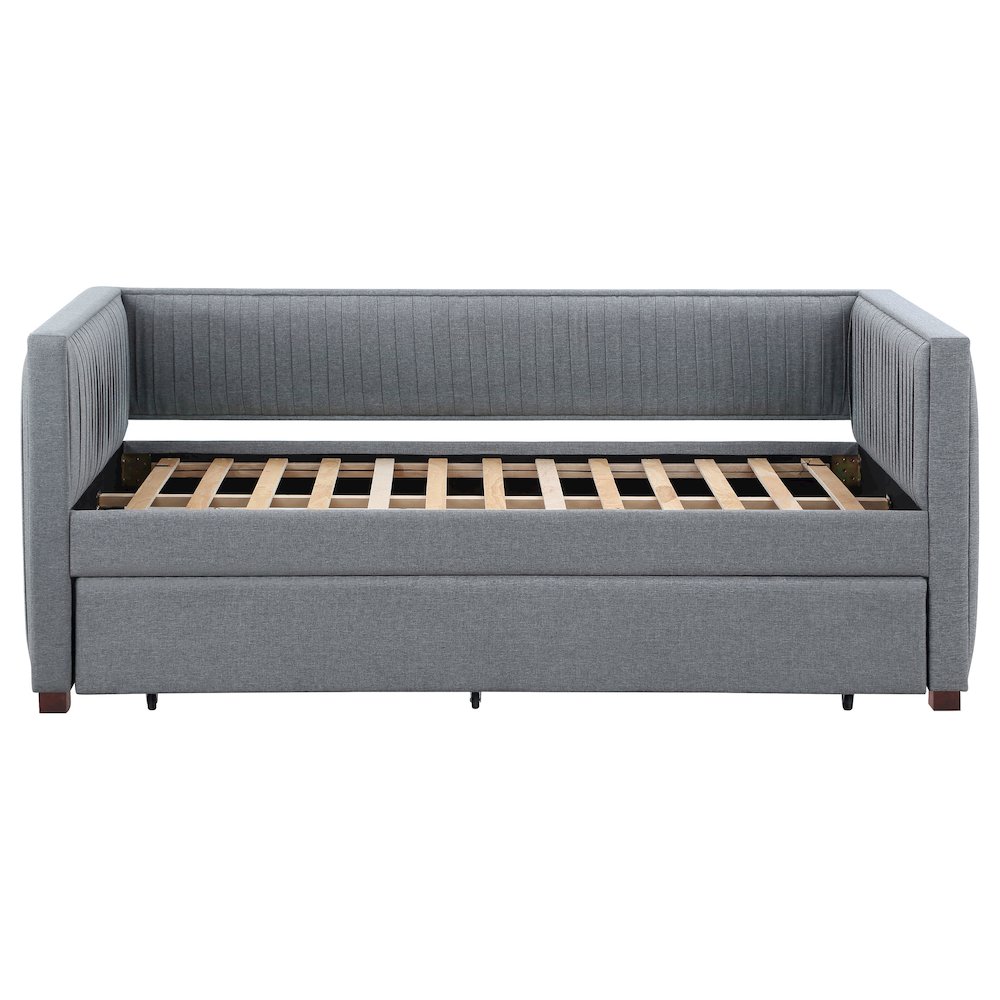 Brodie Upholstered Twin Daybed with Trundle Grey. Picture 4