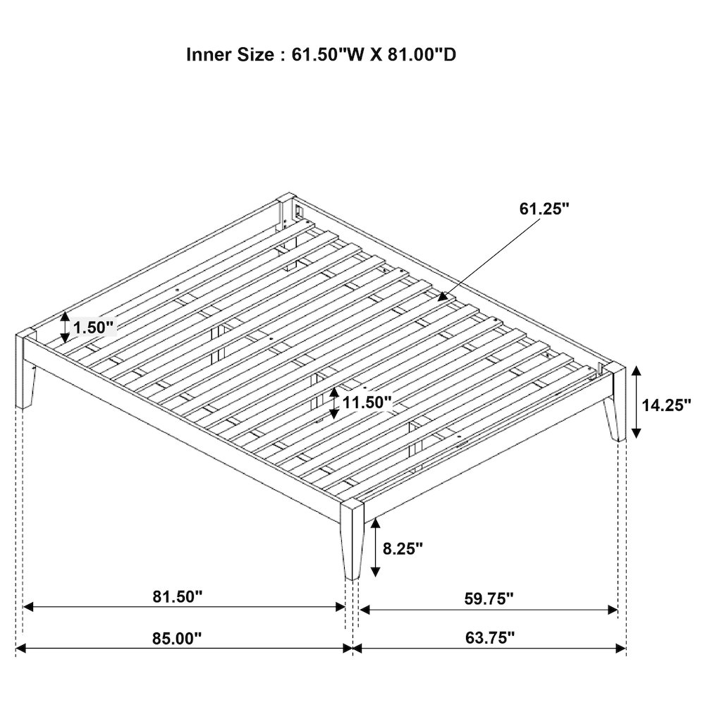 Hounslow Queen Universal Platform Bed Cappuccino. Picture 10