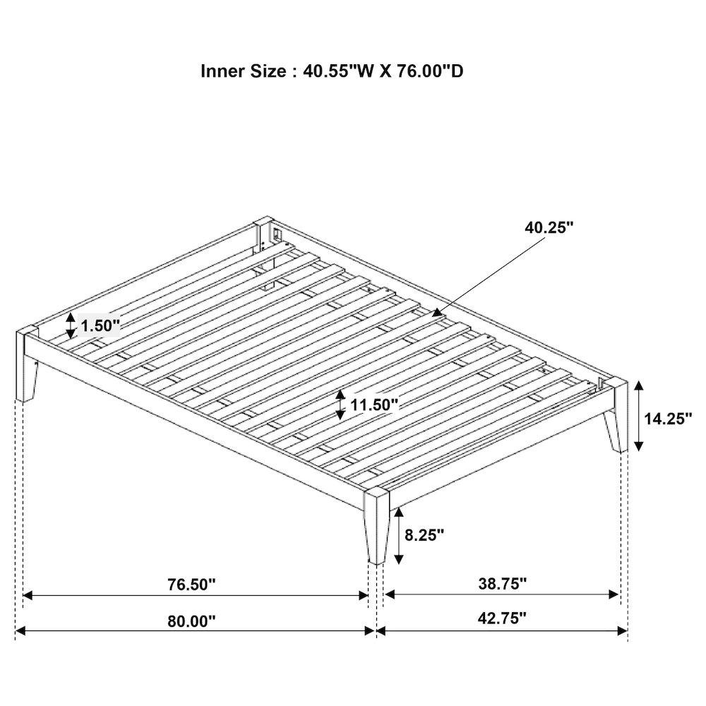Hounslow Twin Universal Platform Bed Cappuccino. Picture 9