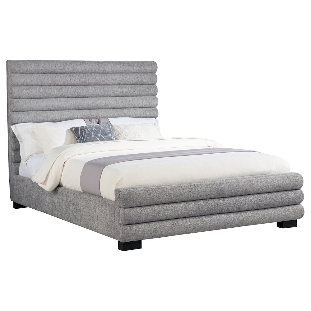 Patricia 58-inch Boucle Upholstered California King Bed Grey. Picture 3