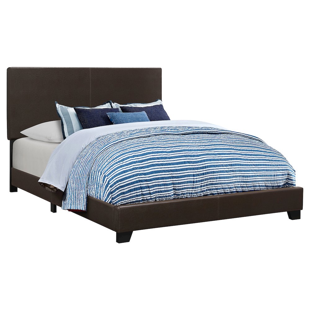 Dorian Upholstered Eastern King Panel Bed Brown. Picture 1