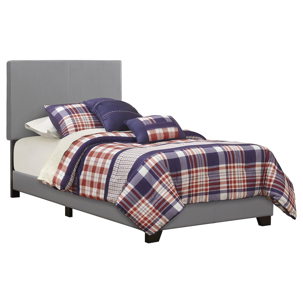 Dorian Upholstered Twin Panel Bed Grey. Picture 1
