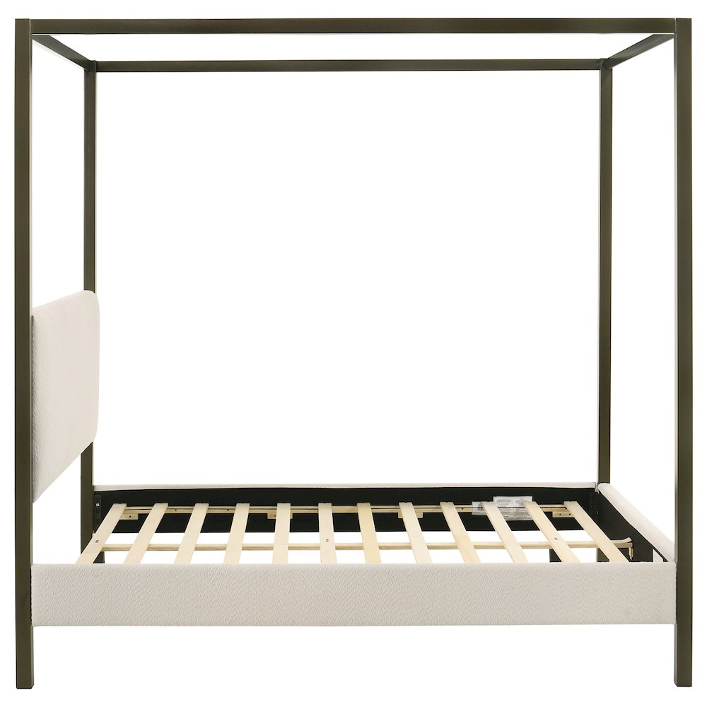 Monroe Upholstered Queen Canopy Bed Vanilla. Picture 6
