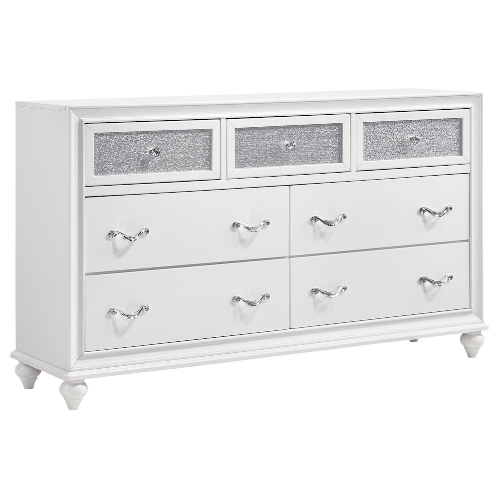 Barzini 4-piece California King Bedroom Set White. Picture 5