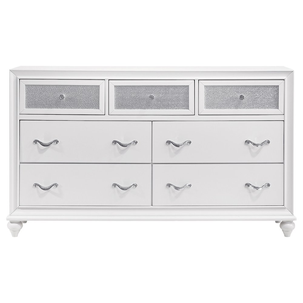 Barzini 4-piece California King Bedroom Set White. Picture 6