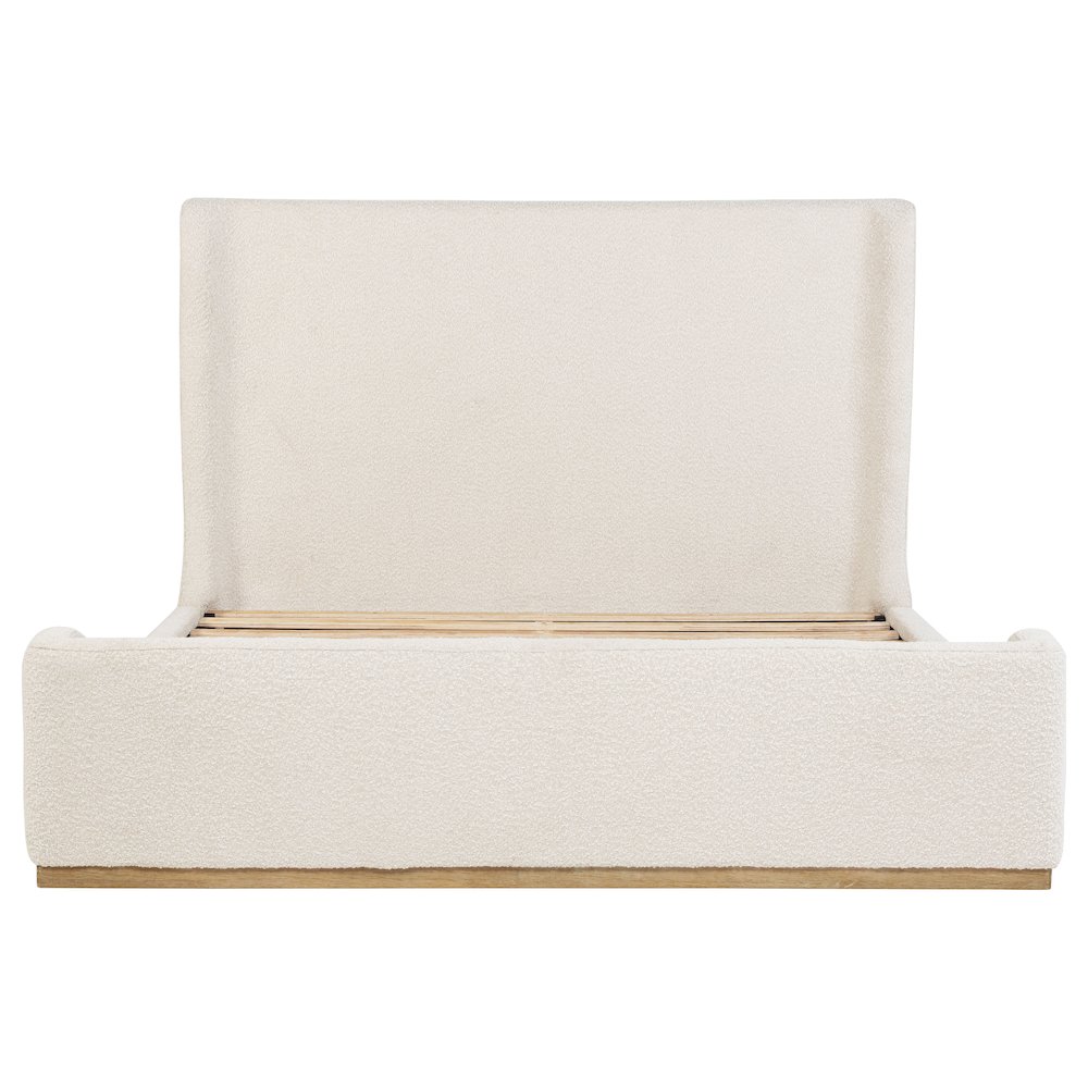 Nala Upholstered Eastern King Sleigh Bed Cream. Picture 4