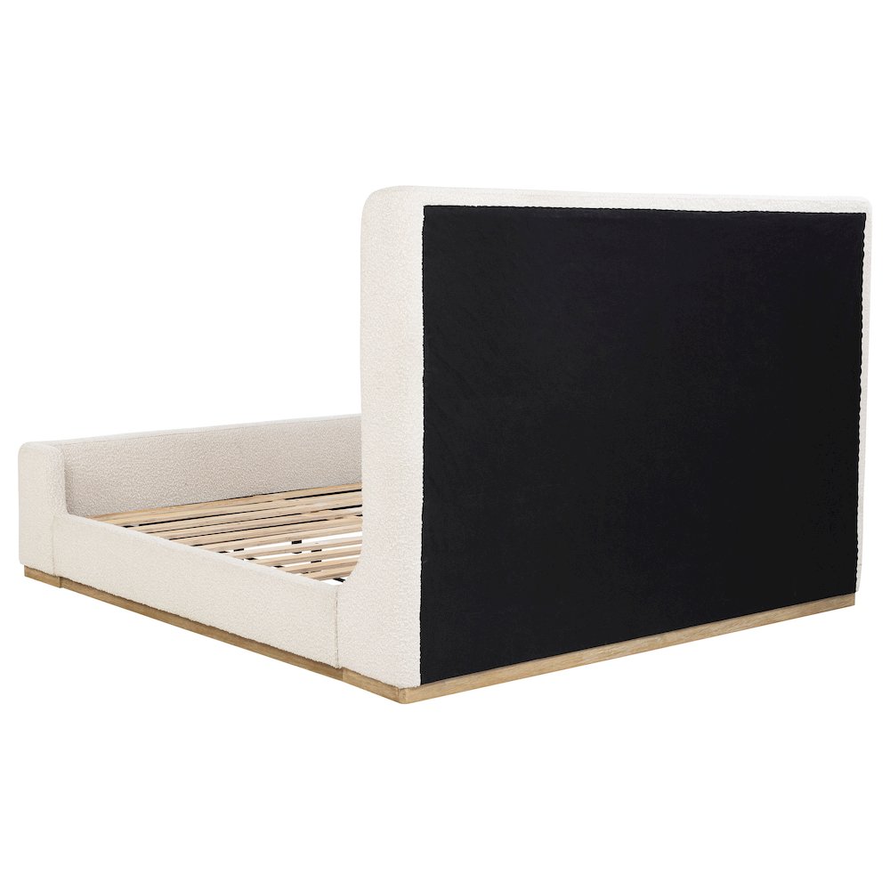 Nala Upholstered Eastern King Sleigh Bed Cream. Picture 5
