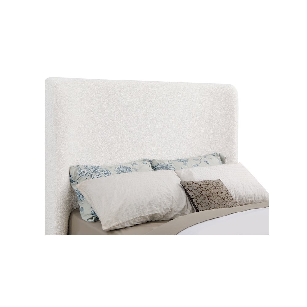 Nala Upholstered Eastern King Sleigh Bed Cream. Picture 9