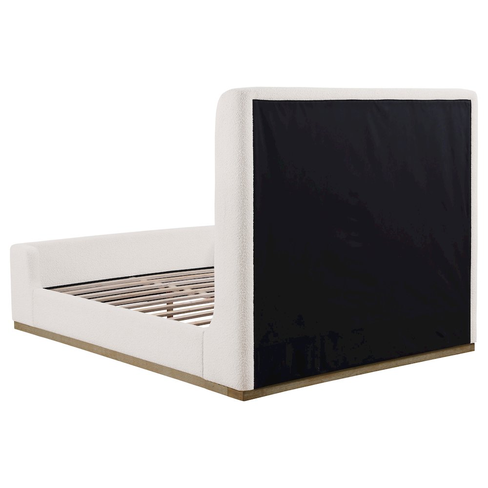 Nala Upholstered Queen Sleigh Bed Cream. Picture 4