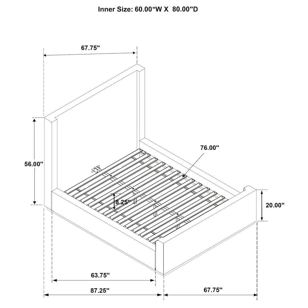 Nala Upholstered Queen Sleigh Bed Cream. Picture 8