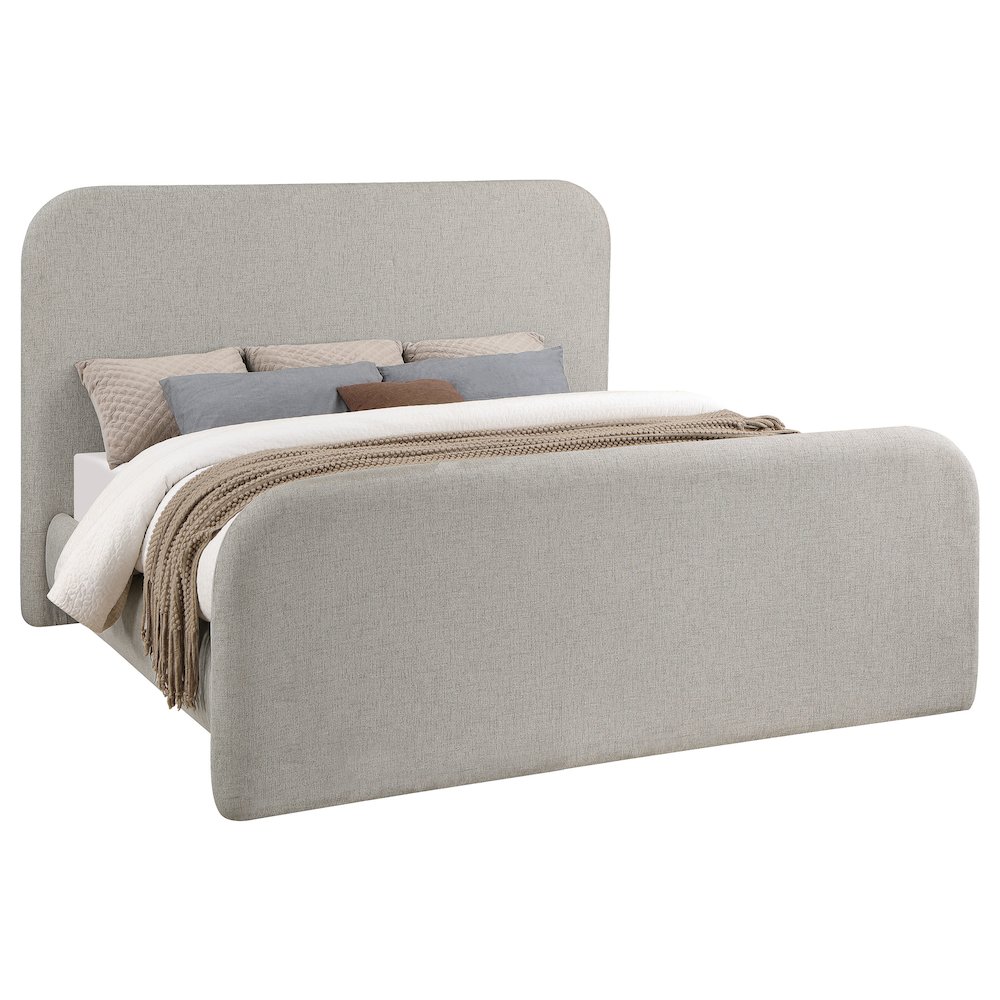 Wren Upholstered Eastern King Panel Bed Grey. Picture 3