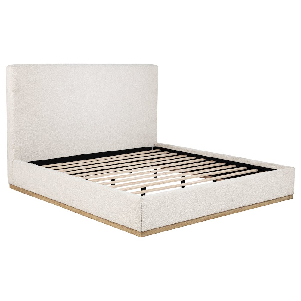 Knox Upholstered EASTERN KING Panel Bed Cream. Picture 1