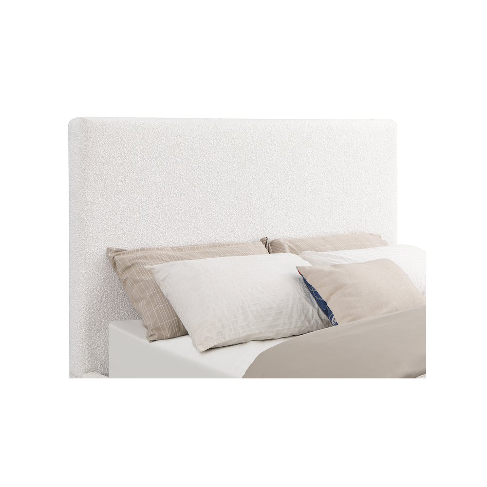 Knox Upholstered EASTERN KING Panel Bed Cream. Picture 9