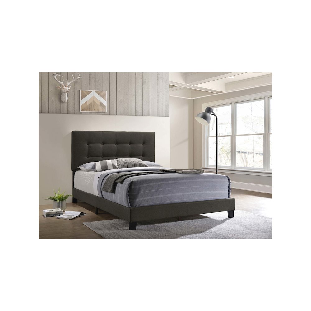Mapes Upholstered Full Panel Bed Charcoal. Picture 5