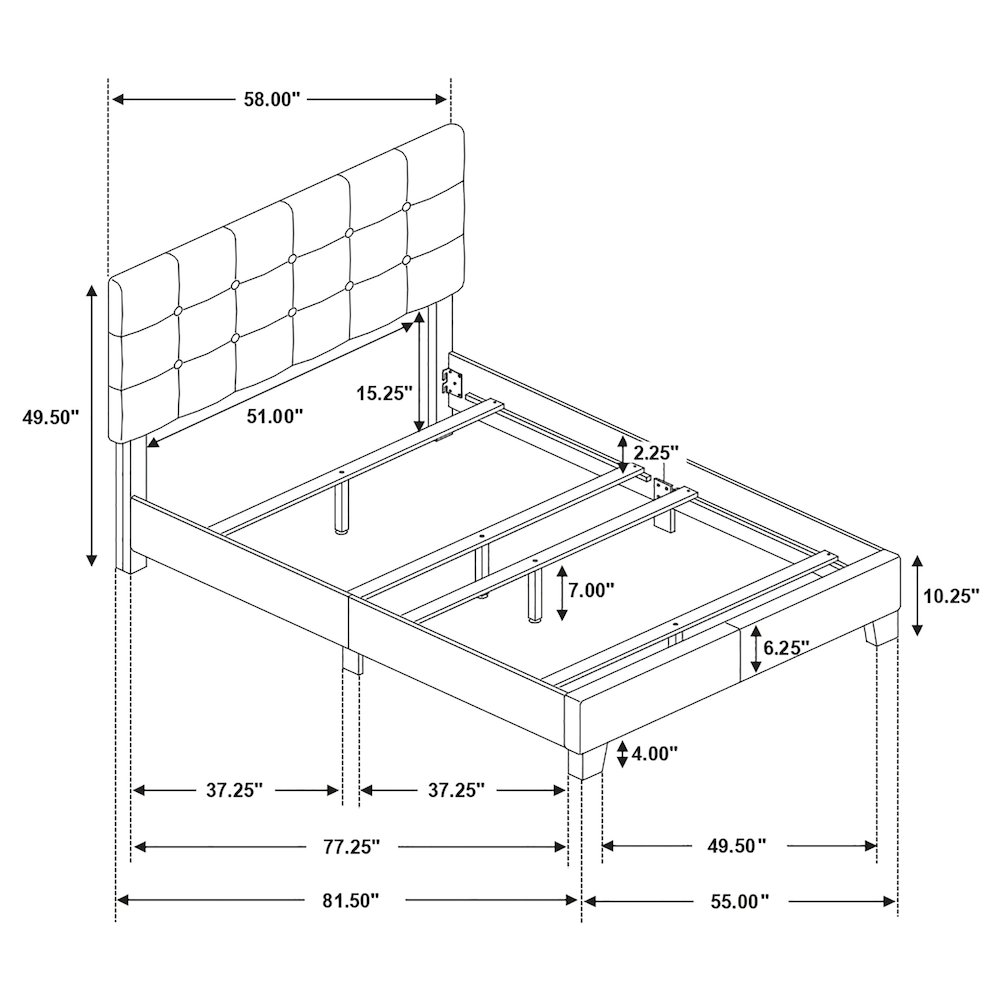 Mapes Upholstered Full Panel Bed Charcoal. Picture 7