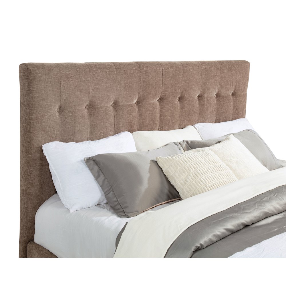 Senna Upholstered Queen Audio Fireplace Bed Brown. Picture 7
